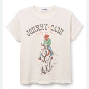 Johnny Cash Graphic Cream T-Shirt, S